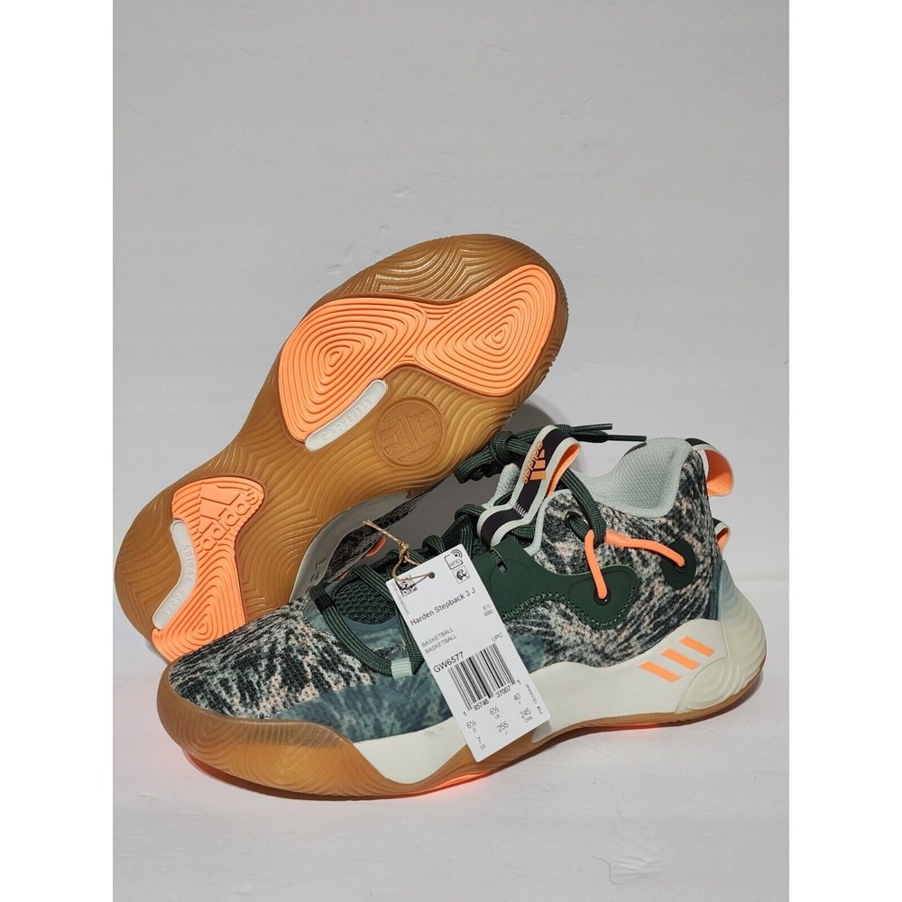 New Adidas Harden Stepback 3 Tie Dye Green Oxide Basketball Shoes GW6577 Size 7Y
